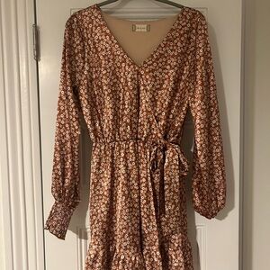 Altar'd State Rust Floral Wrap Dress